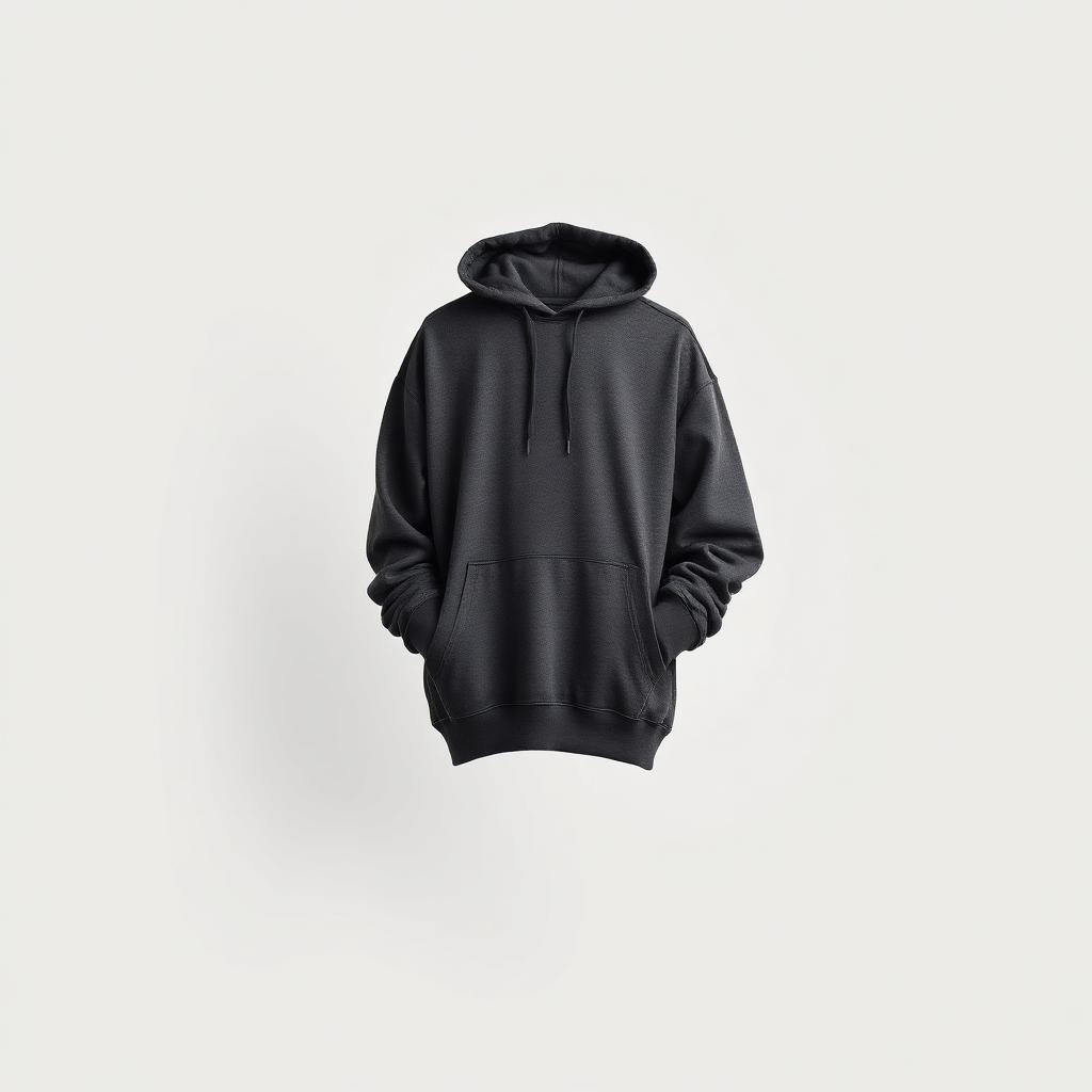 Oversized custom hoodie showing construction, fabric and detail areas